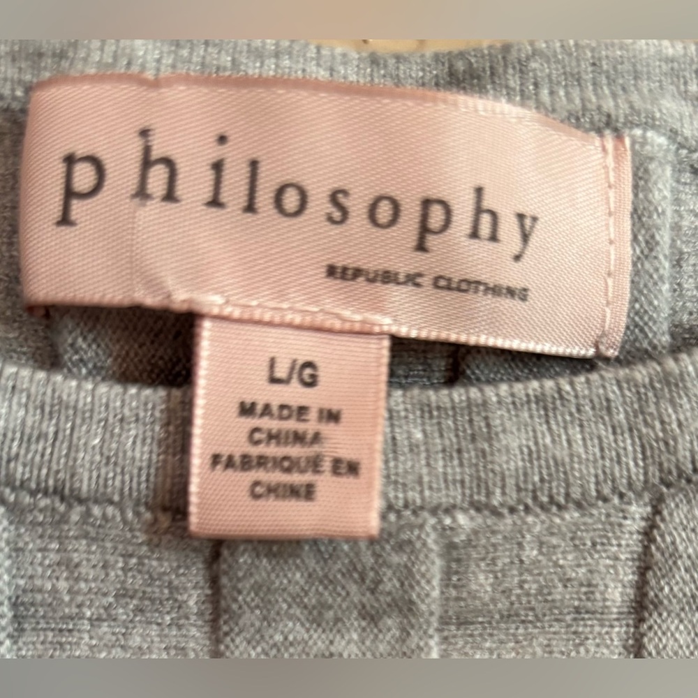 Philosophy Gray Ribbed Knit Top - Picture 2 of 3